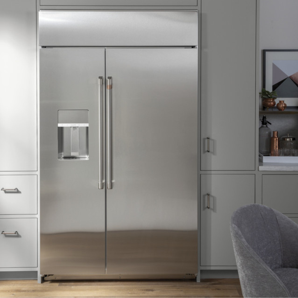 Café™ 42 Cu. Ft. Smart Built-In Side-by-Side Refrigerator with Dispenser.