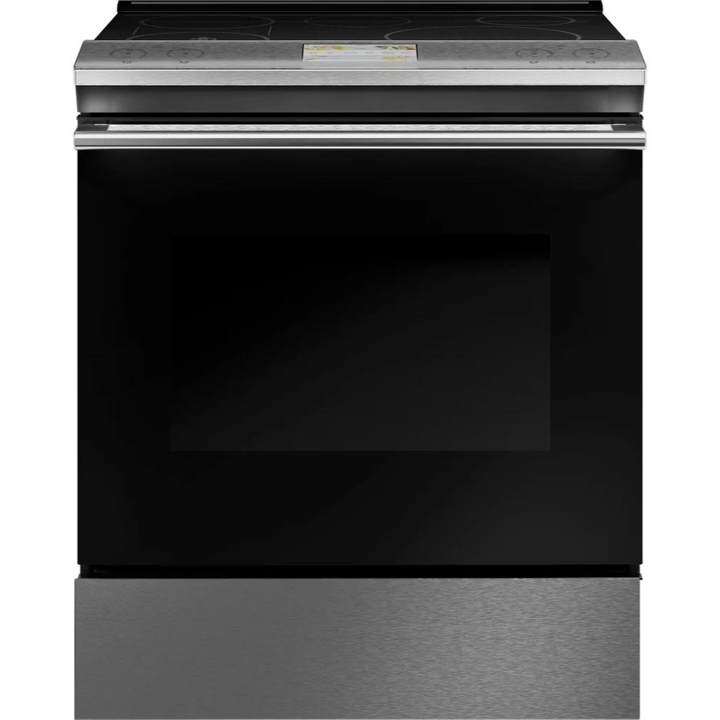 Cafe™ 30" Smart Slide-In, Front-Control, Induction And Convection Range With In-Oven Camera In Platinum Glass