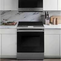 Cafe™ 30" Smart Slide-In, Front-Control, Induction And Convection Range With In-Oven Camera In Platinum Glass