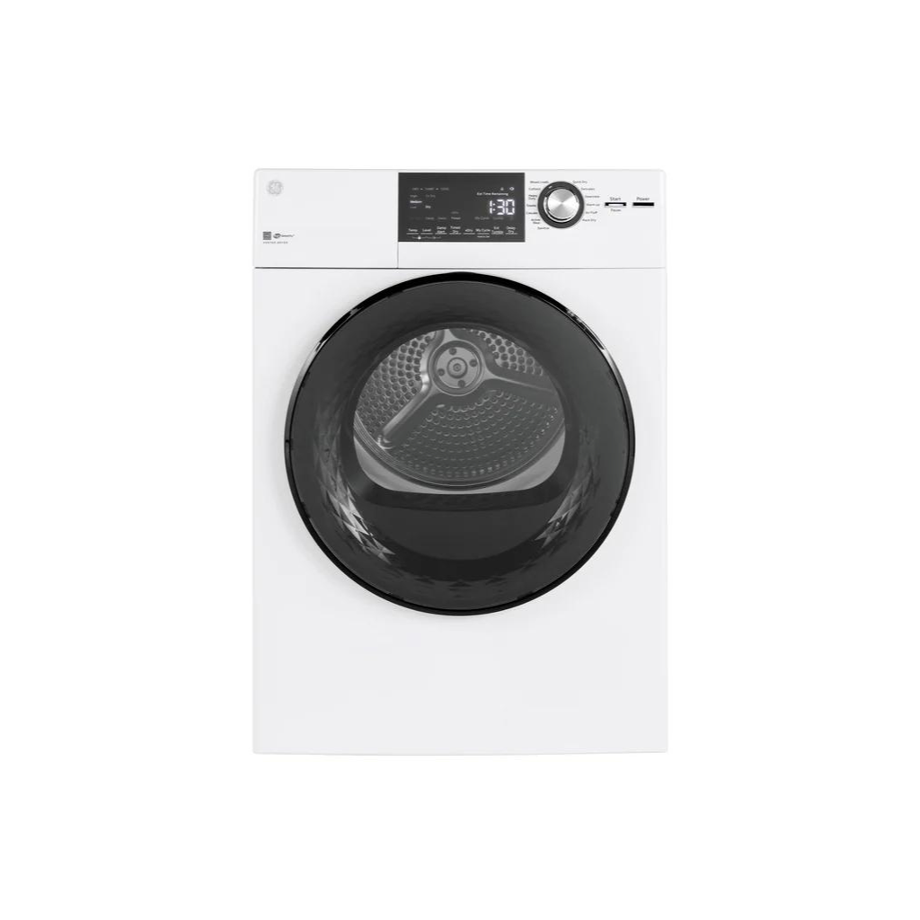 GE® 24" 4.3 Cu.Ft. Secadora Eléctrica de Carga Frontal con Canasta de Acero Inoxidable