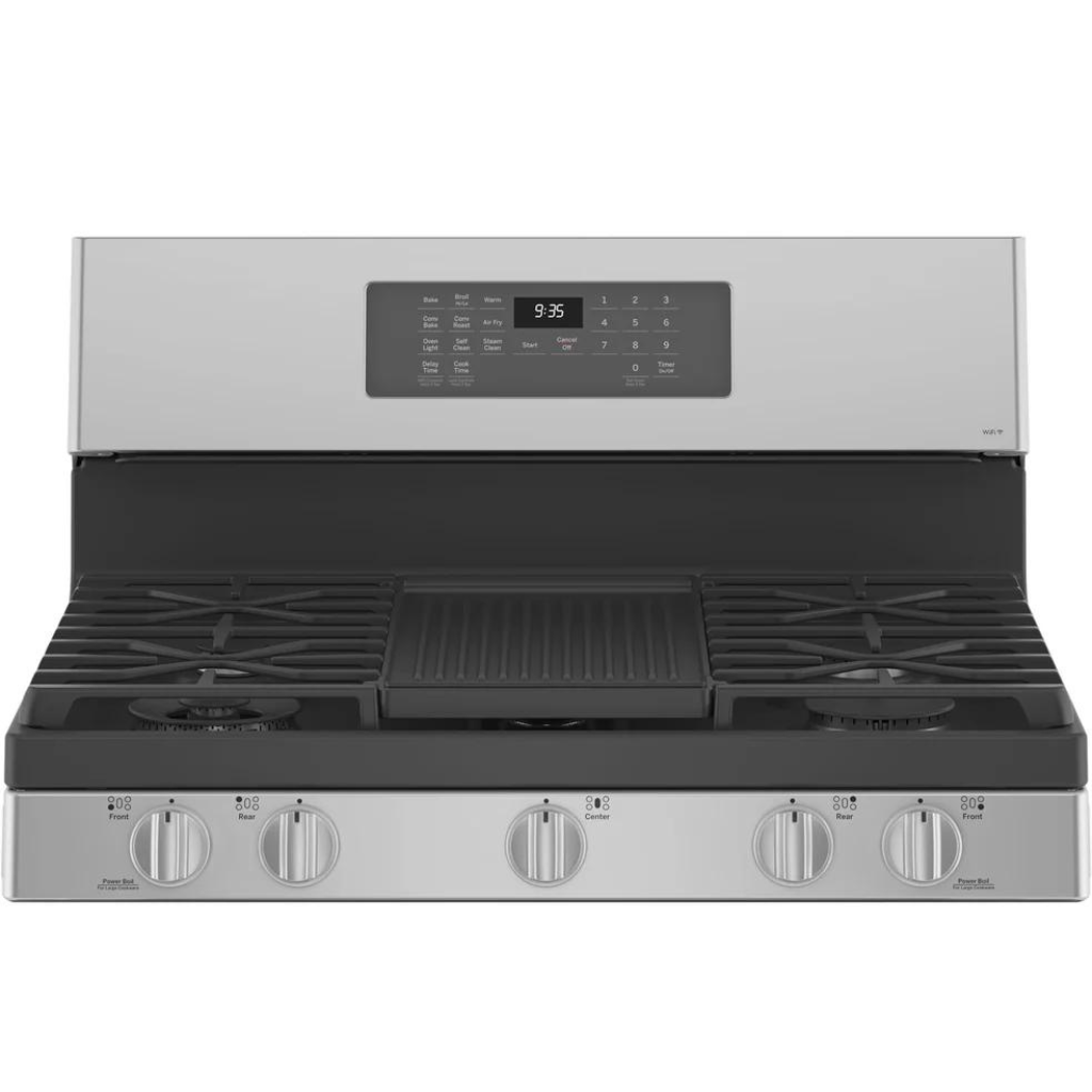 GE Profile™ Smart 30" Free-Standing Self Clean Gas Fingerprint Resistant Range with No Preheat Air Fry