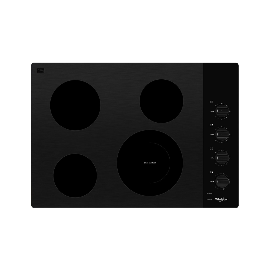 30 In Electric Ceramic Glass Cooktop with Dual Radiant Element.