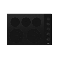 30 In Electric Ceramic Glass Cooktop with Two Dual Radiant Elements.