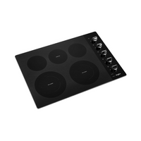 30 In Electric Ceramic Glass Cooktop with Two Dual Radiant Elements.