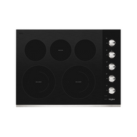 30 In Electric Ceramic Glass Cooktop with Two Dual Radiant Elements.